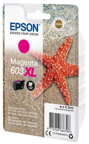 Epson C13T03A34010 ink cartridge 1 pc(s) Original High (XL) Yield Magenta Epson C13T03A34010 ink cartridge 1 pc(s) Original High (XL) Yield Magenta